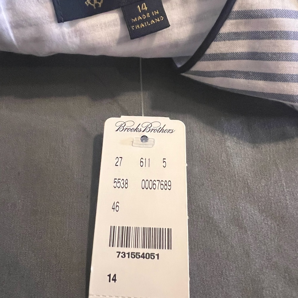 NWT Brooks Brothers Blue & White Striped Shift Dress Size 14 - Picture 3 of 4